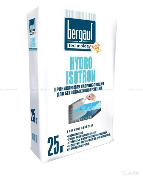 Гидроизоляция Бергауф Hydroisotron проникающая 25 кг