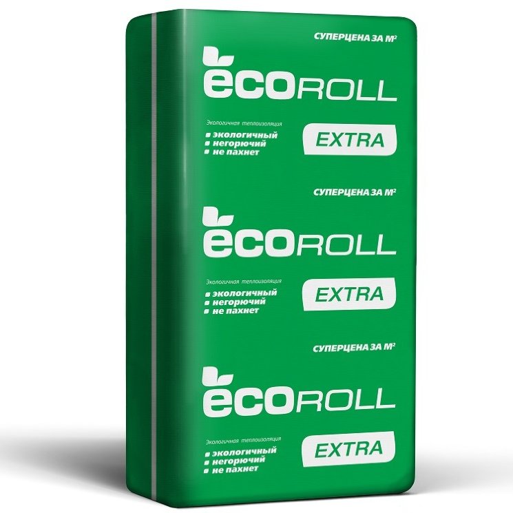 Минераловатная изоляция EKOROLL EXTRA TS 037  100*610*1230мм (6 м2 / 0,6 м3, 36 шт) 